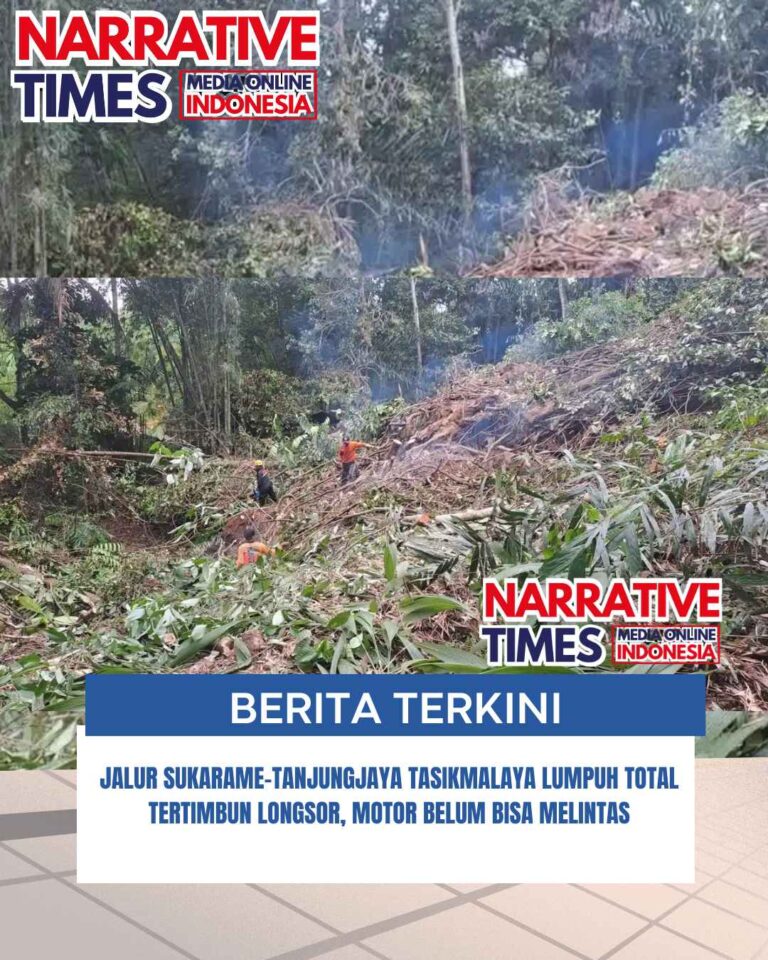 Jalur Sukarame-Tanjungjaya Tasikmalaya Lumpuh Total Tertimbun Longsor, Motor Belum Bisa Melintas