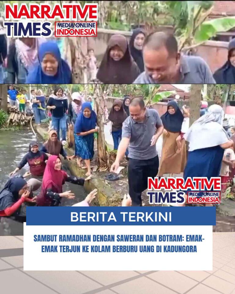 Sambut Ramadhan dengan Saweran dan Botram: Emak-emak Terjun ke Kolam Berburu Uang di Kadungora