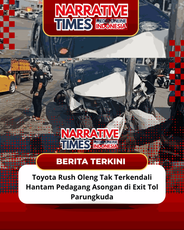 Toyota Rush Oleng Tak Terkendali Hantam Pedagang Asongan di Exit Tol Parungkuda