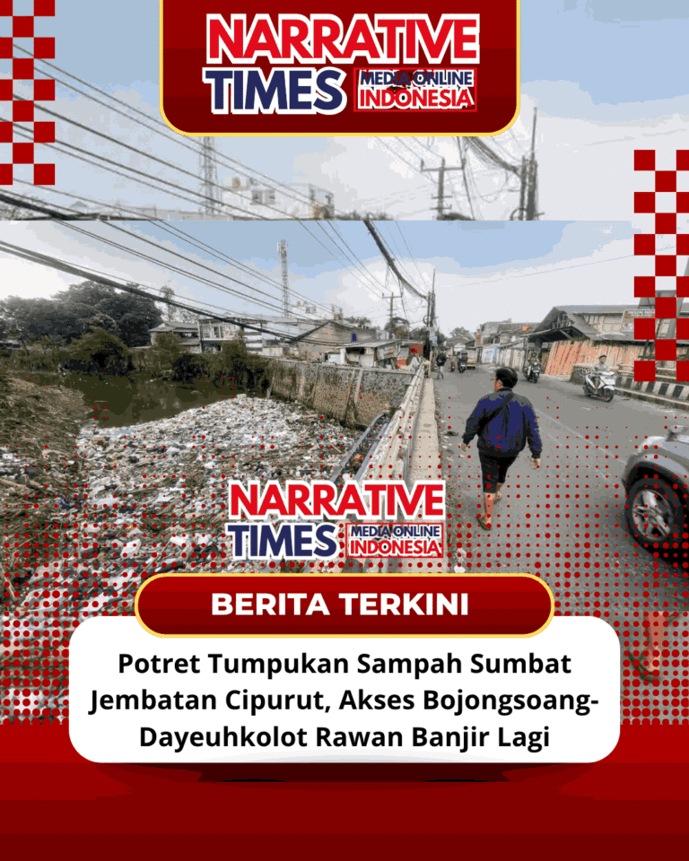 Potret Tumpukan Sampah Sumbat Jembatan Cipurut, Akses Bojongsoang-Dayeuhkolot Rawan Banjir Lagi