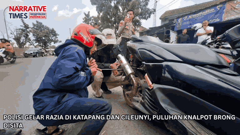 Polisi Gelar Razia di Katapang dan Cileunyi, Puluhan Knalpot Brong Disita