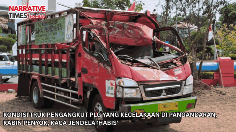Kondisi Truk Pengangkut PLG yang Kecelakaan di Pangandaran, Kabin Penyok, Kaca Jendela ‘Habis’