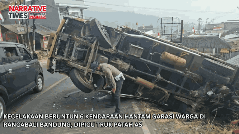 Kecelakaan Beruntun 6 Kendaraan Hantam Garasi Warga di Rancabali Bandung, Dipicu Truk Patah As