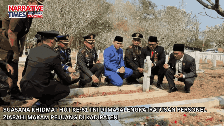 Suasana Khidmat HUT ke-81 TNI di Majalengka: Ratusan Personel Ziarahi Makam Pejuang di Kadipaten